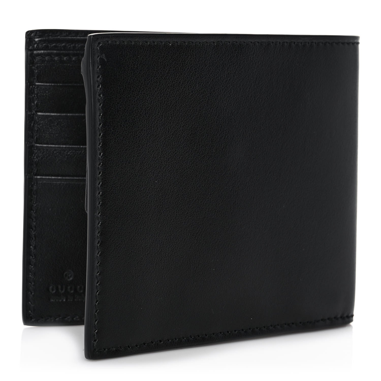 Gucci Plutone Calfskin Logo Bi-Fold Wallet Black 3 of 12