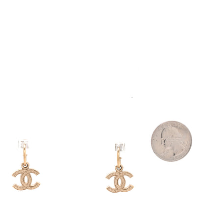 Chanel Metal CC Rope Hoop Drop Earring Gold 2 of 4