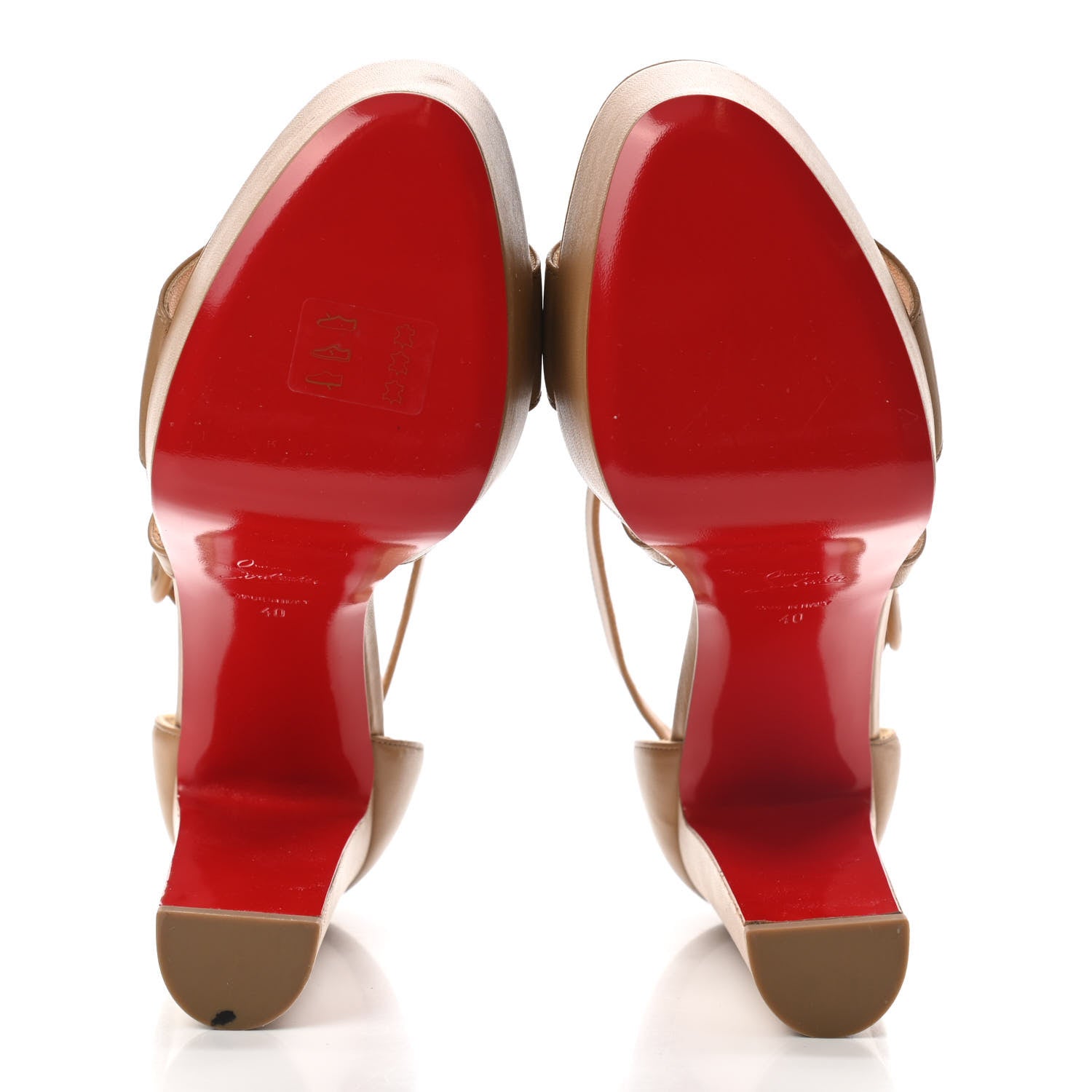 Christian Louboutin Nappa Loubi Bee Alta 130 Sandals 40 Nude 3 6 of 8