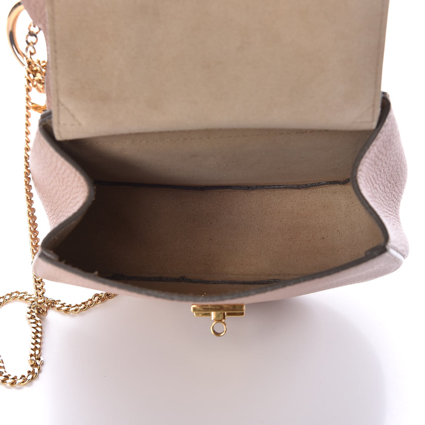 Grained Lambskin Mini Drew Shoulder Bag Cement Pink