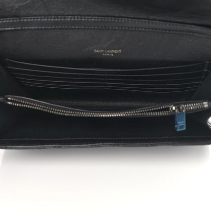 Saint Laurent Lambskin Diamond Quilted Becky Chain Wallet Black 5 of 10