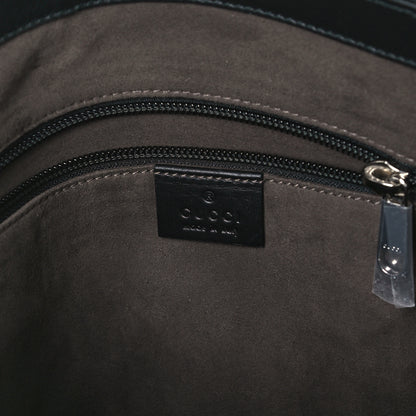 Gucci Guccissima Signature Medium Flat Messenger Bag Black 6 of 11