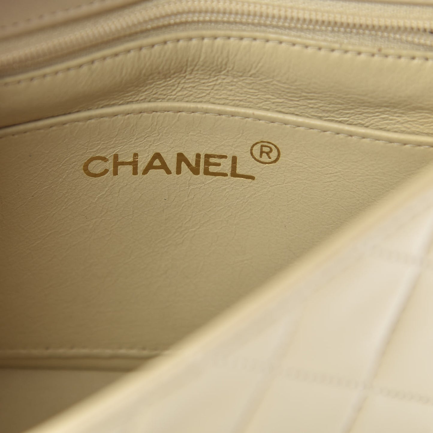 Lambskin Quilted Mini Square Flap Beige