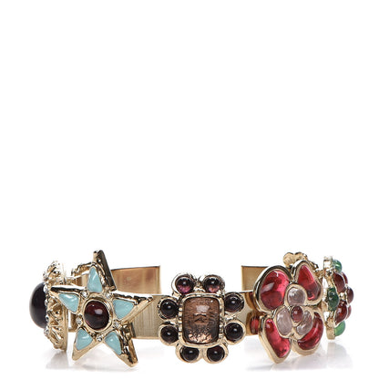 Chanel Resin Gripoix Crystal CC Cuff Multicolor 1 of 6