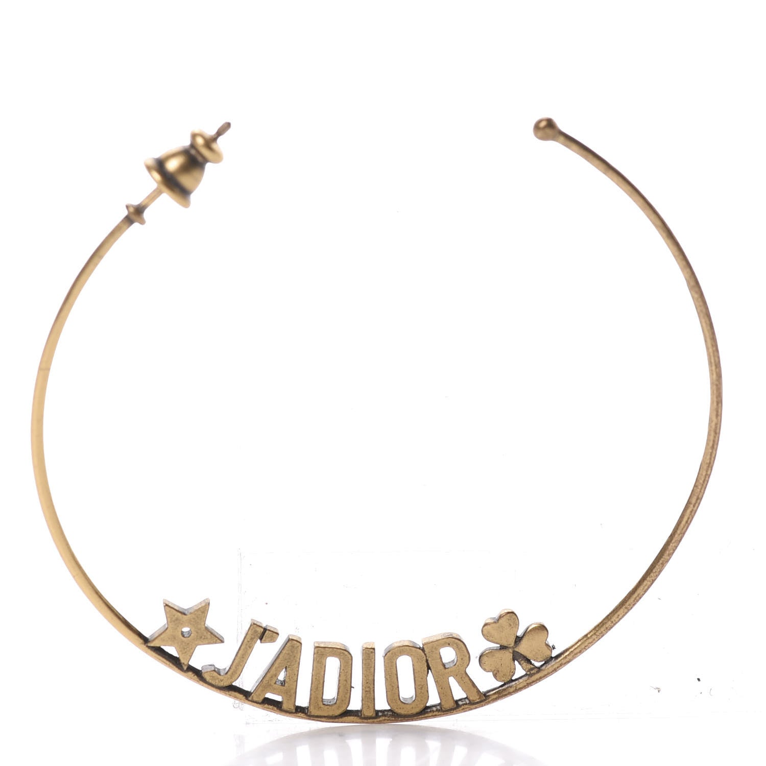 Christian Dior Metal J'Adior Hoop Earrings Aged Gold 3 of 5