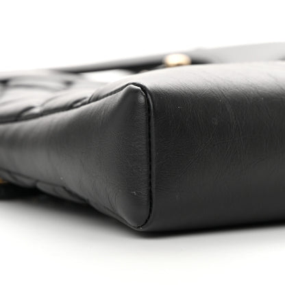 Chanel Shiny Crumpled Calfskin Quilted Mini 31 Shopping Bag Black 9 of 11