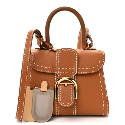 Delvaux Grained Rodeo Calfskin Surpique Mini Brillant Satchel Vegetal Ivory 3 of 11