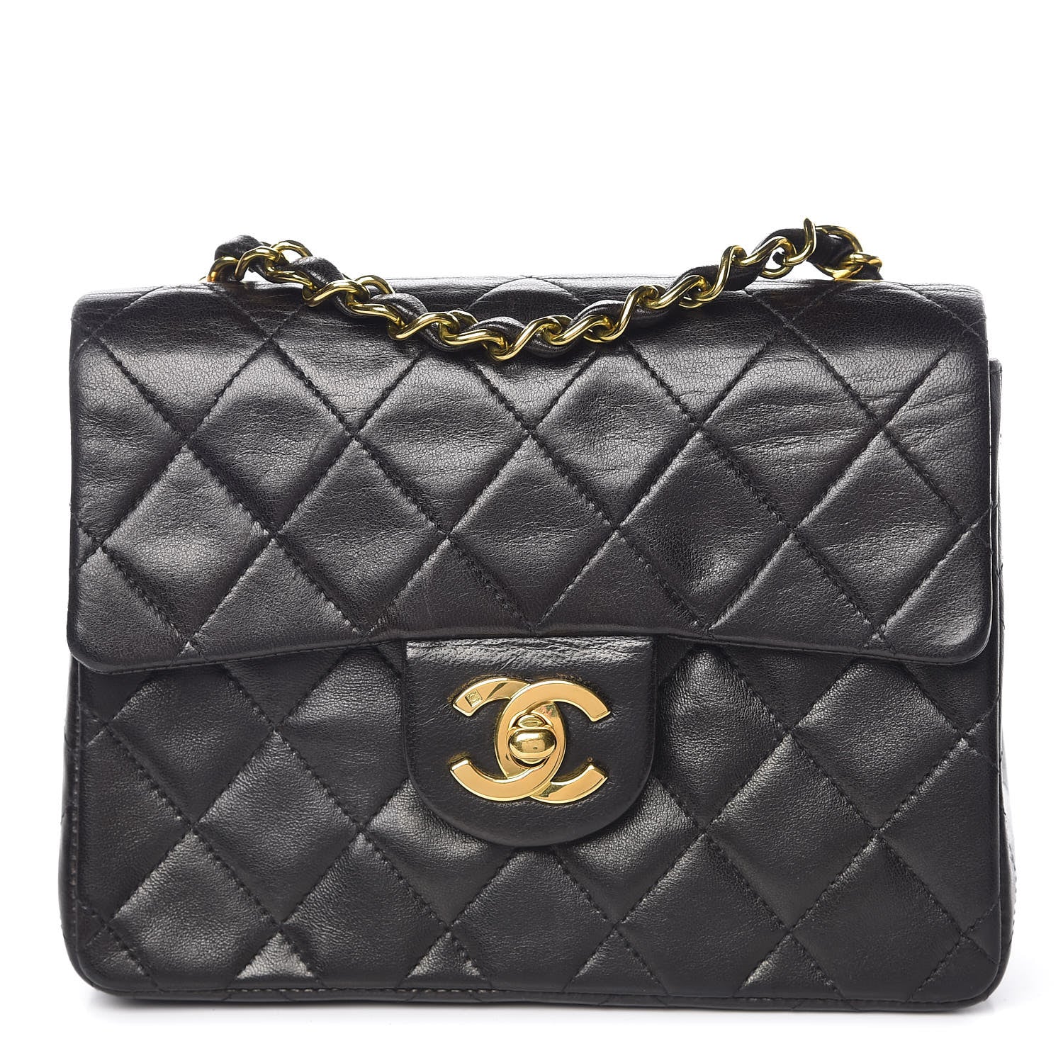 Chanel Lambskin Quilted Mini Square Flap Black 1 of 10