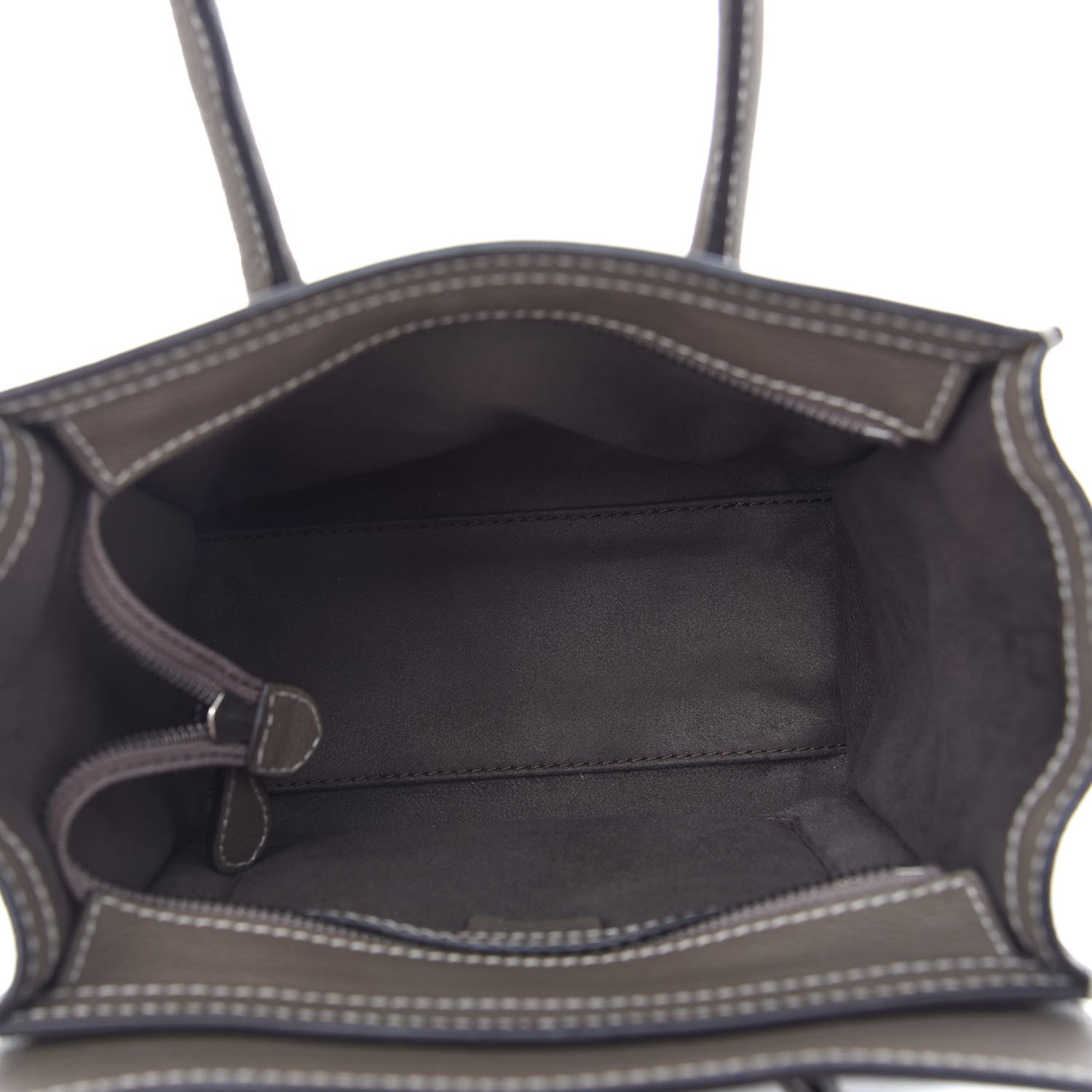 Celine Drummed Calfskin Nano Luggage Souris 5 of 8