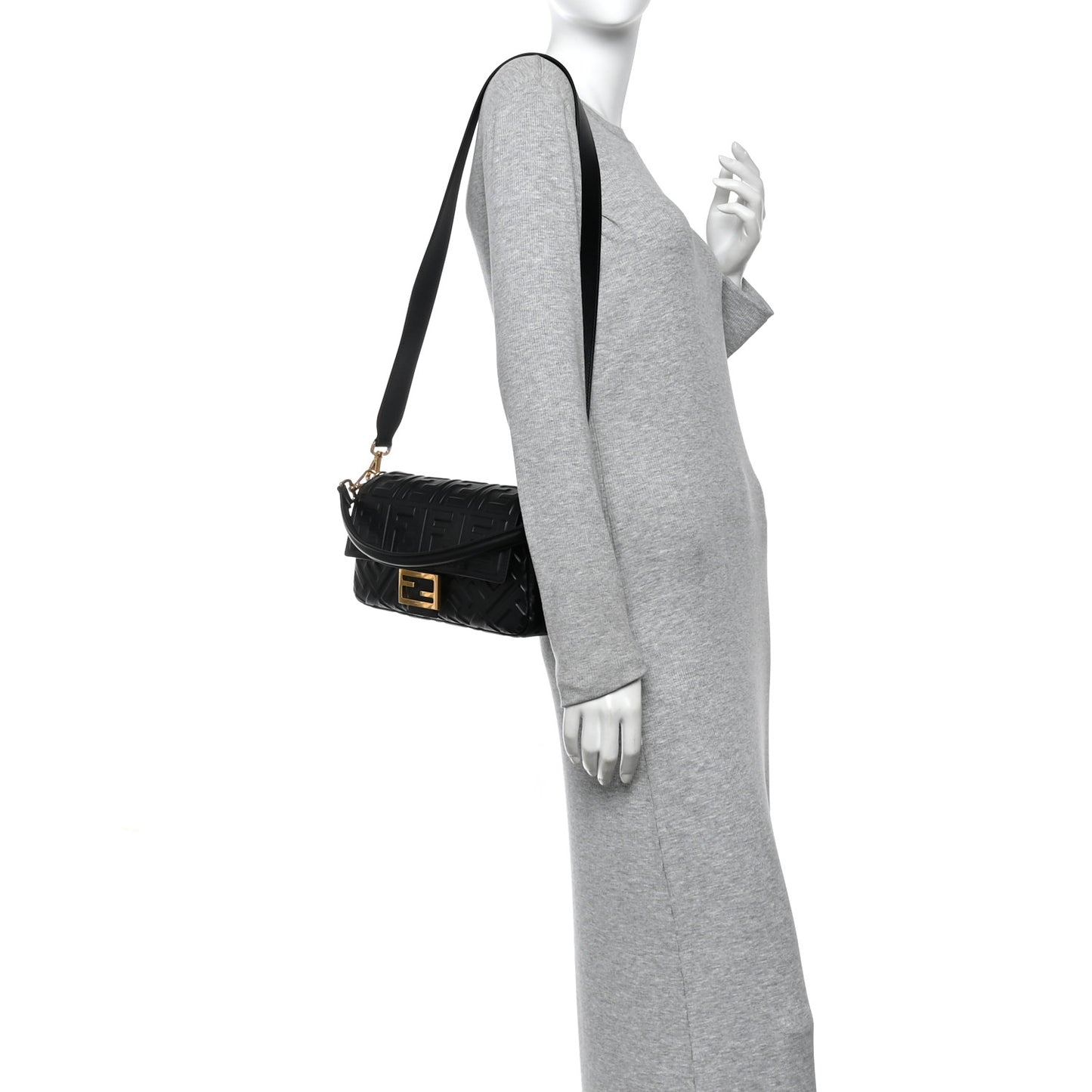 Nappa FF 1974 Embossed Baguette Black