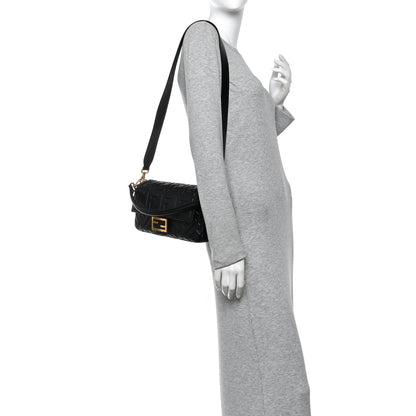 Fendi Nappa FF 1974 Embossed Baguette Black 2 of 9