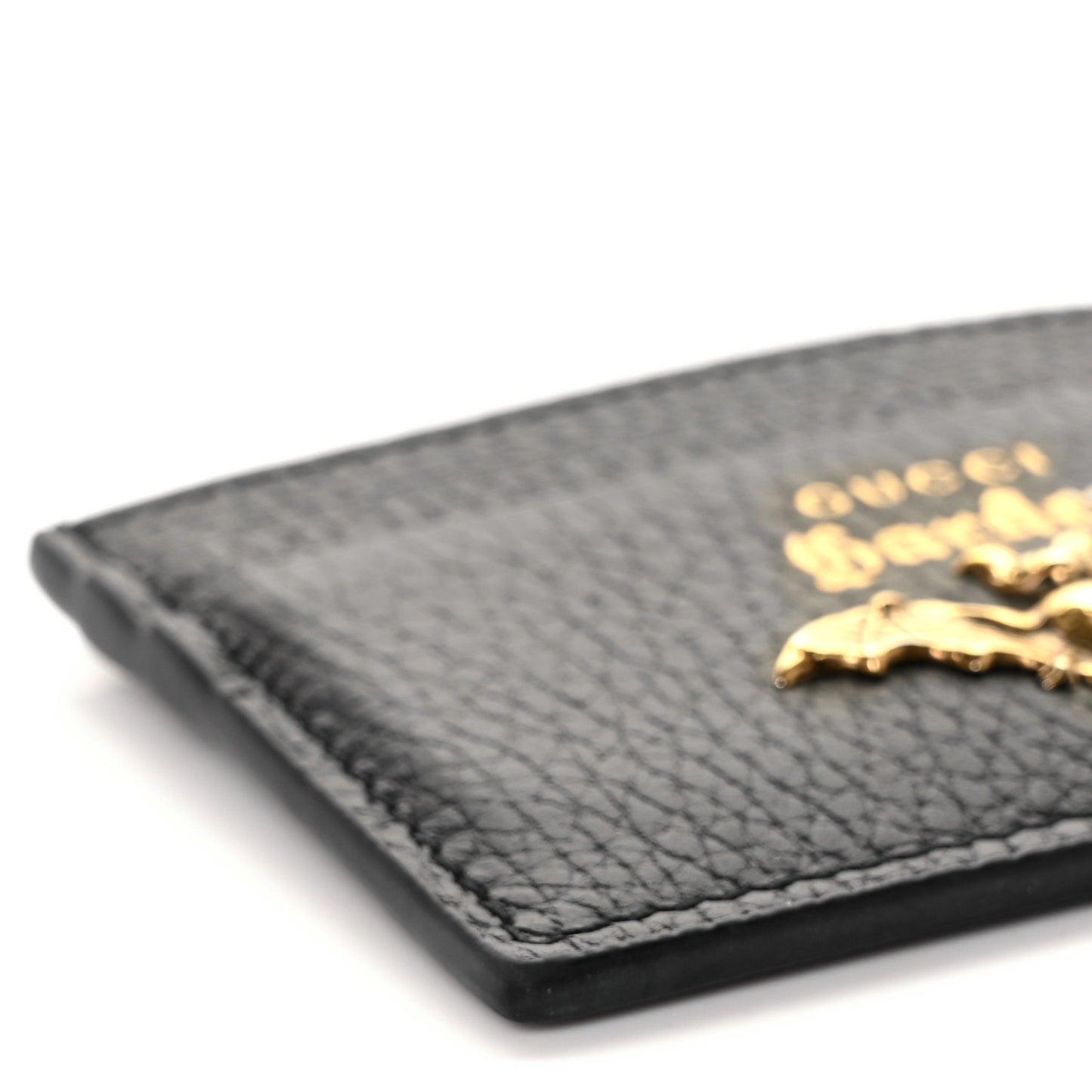 Calfskin Garden Bat Card Holder Black