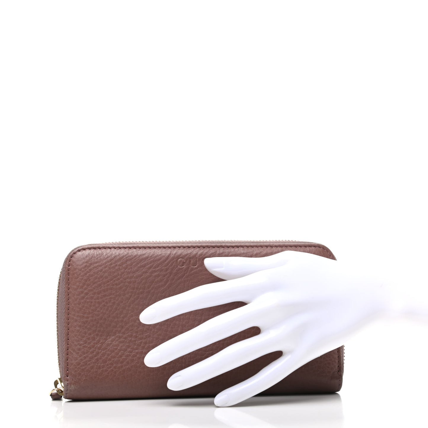 Dollar Calfskin Zip Around Wallet Rosy Phard