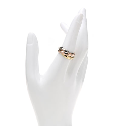 Cartier 18K Pink Yellow White Gold Diamond Medium Trinity Ring 56 7.5 2 of 6