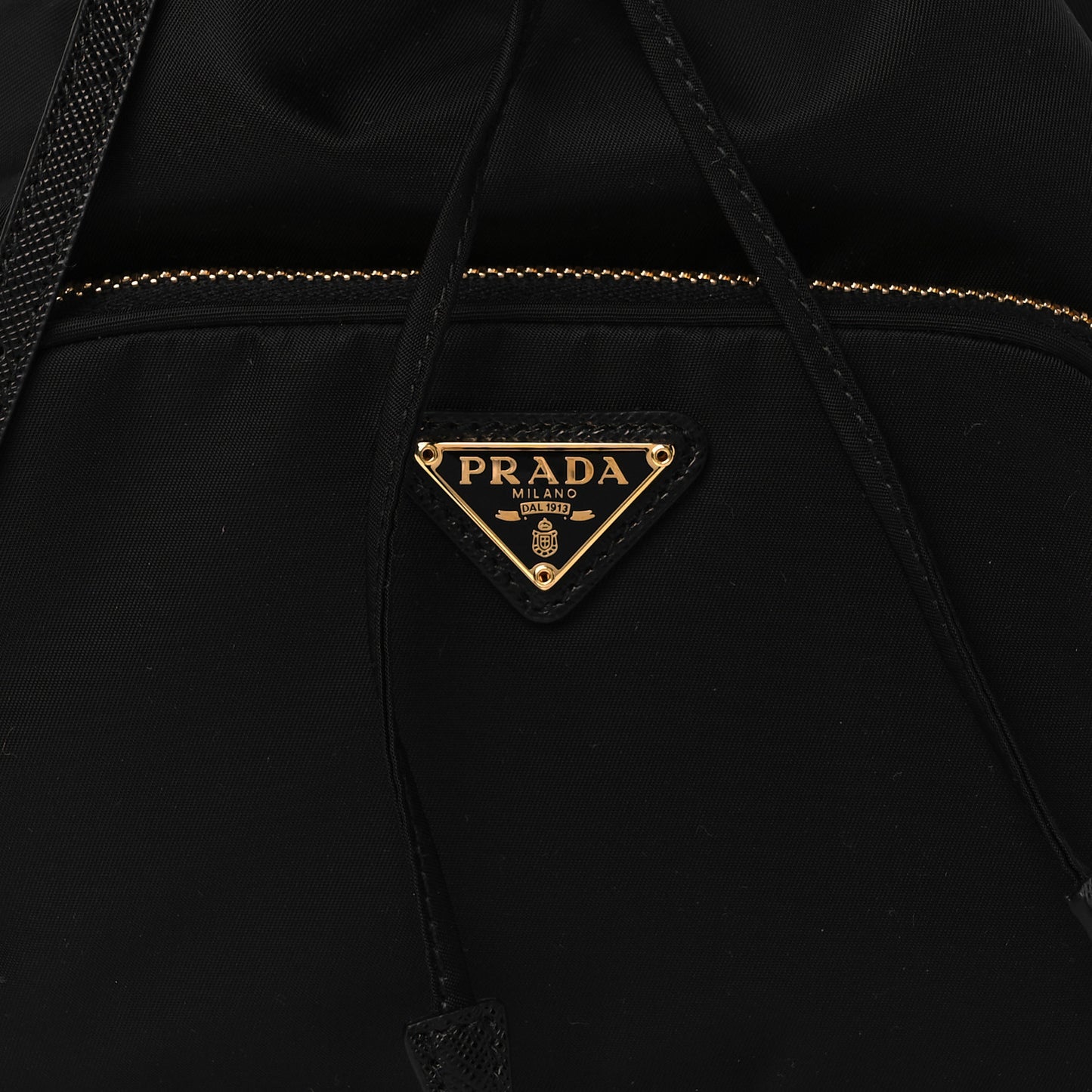 Saffiano Tessuto Nylon Mini Bucket Crossbody Bag Black