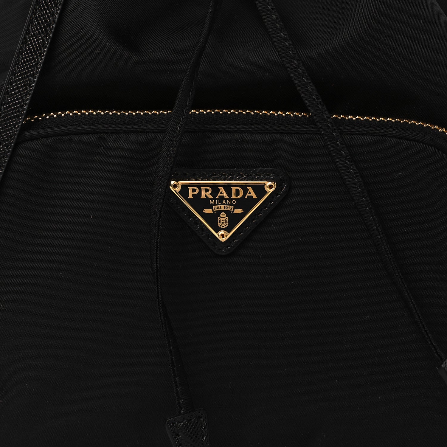 Prada Saffiano Tessuto Nylon Mini Bucket Crossbody Bag Black 9 of 11