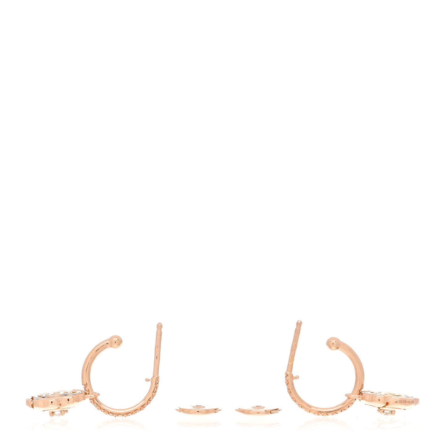 18K Rose Gold Diamond Extrait de Camelia Drop Earrings