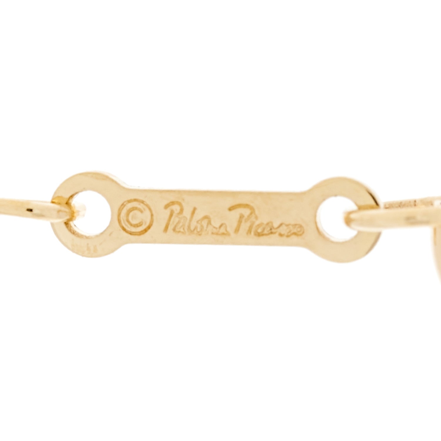Tiffany 18K Yellow Gold Small Paloma's Graffiti Love Pendant Necklace 5 of 6