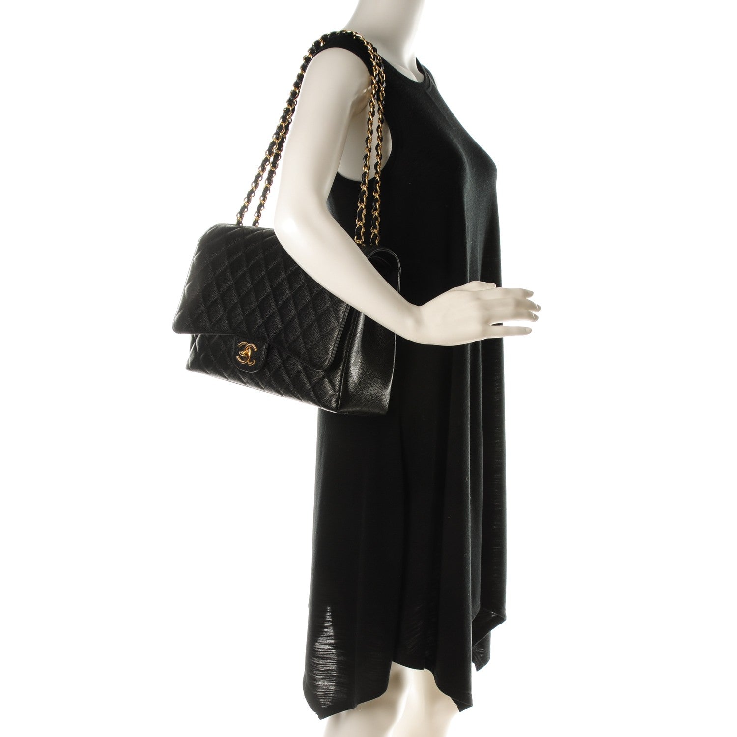 Chanel Caviar Quilted Maxi Double Flap Black 2 of 7