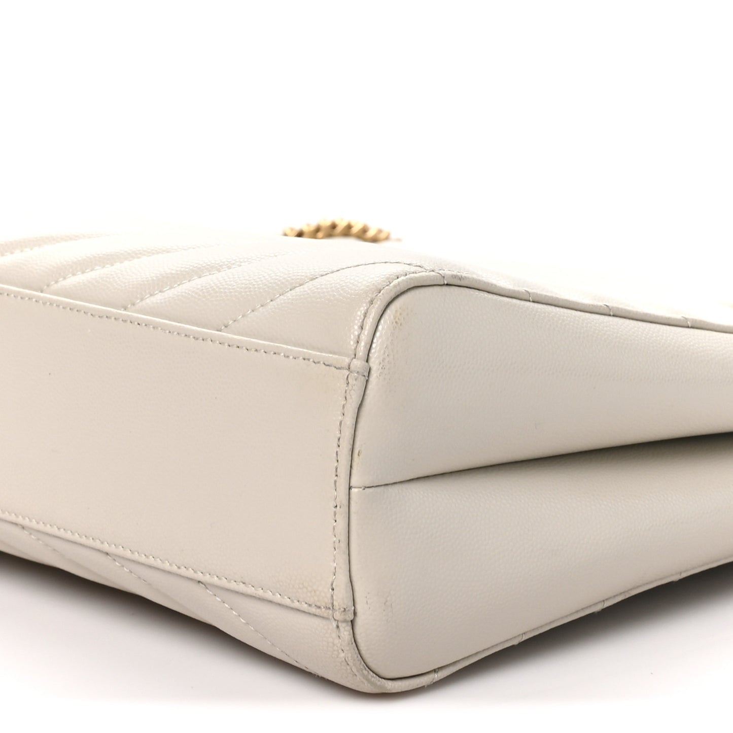 Grain de Poudre Matelasse Chevron Medium Tribeca Shopping Bag Crema Soft