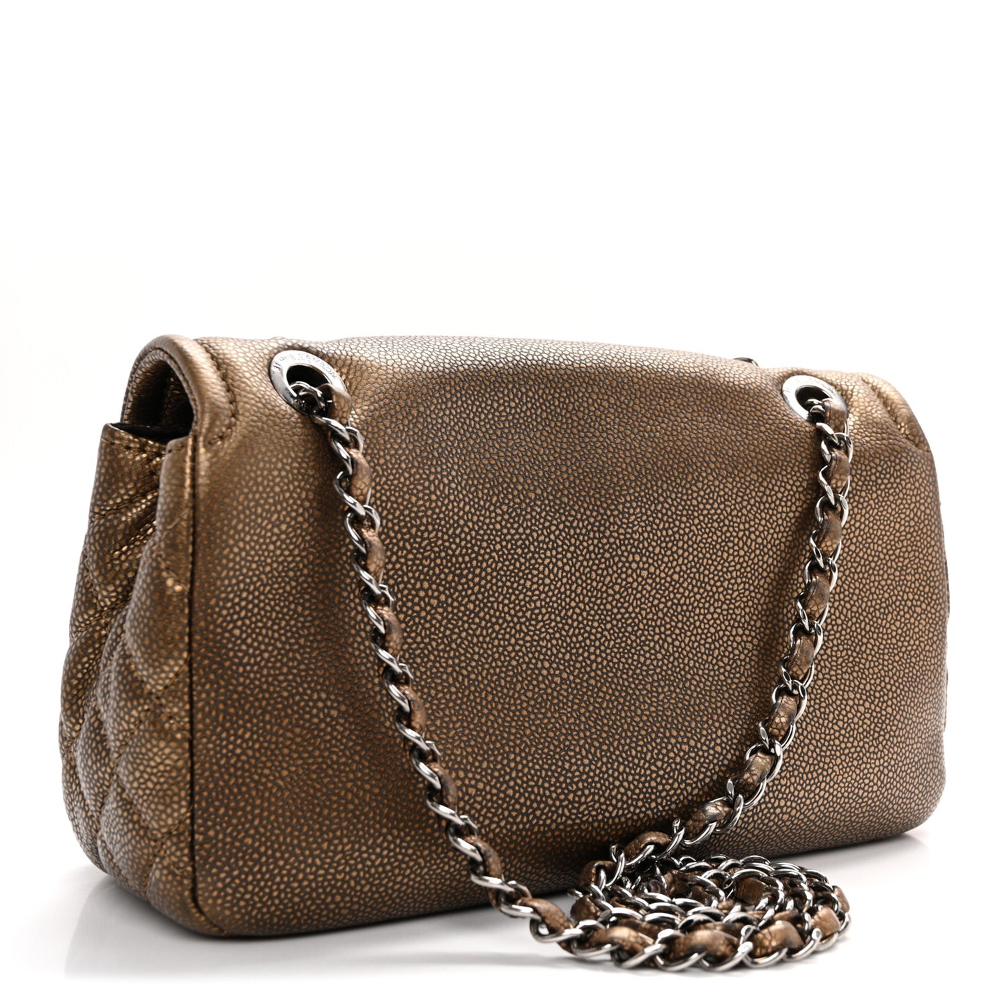 Metallic Caviar Medium Timeless CC Flap Bronze