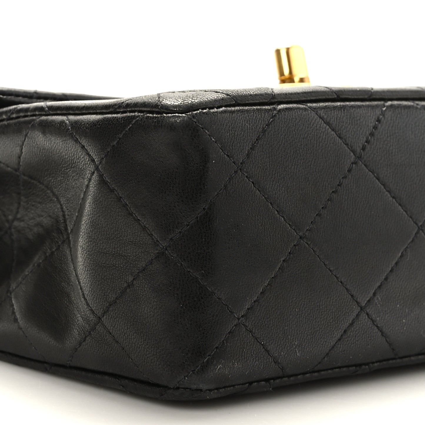 Lambskin Quilted Mini Square Flap Bag Black