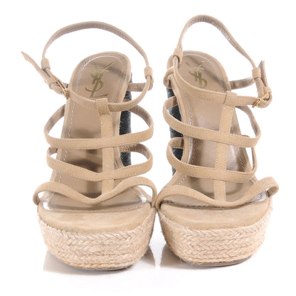 Saint Laurent Gipsy 105 Platform Cage Espadrille Sandals 10 8 of 12