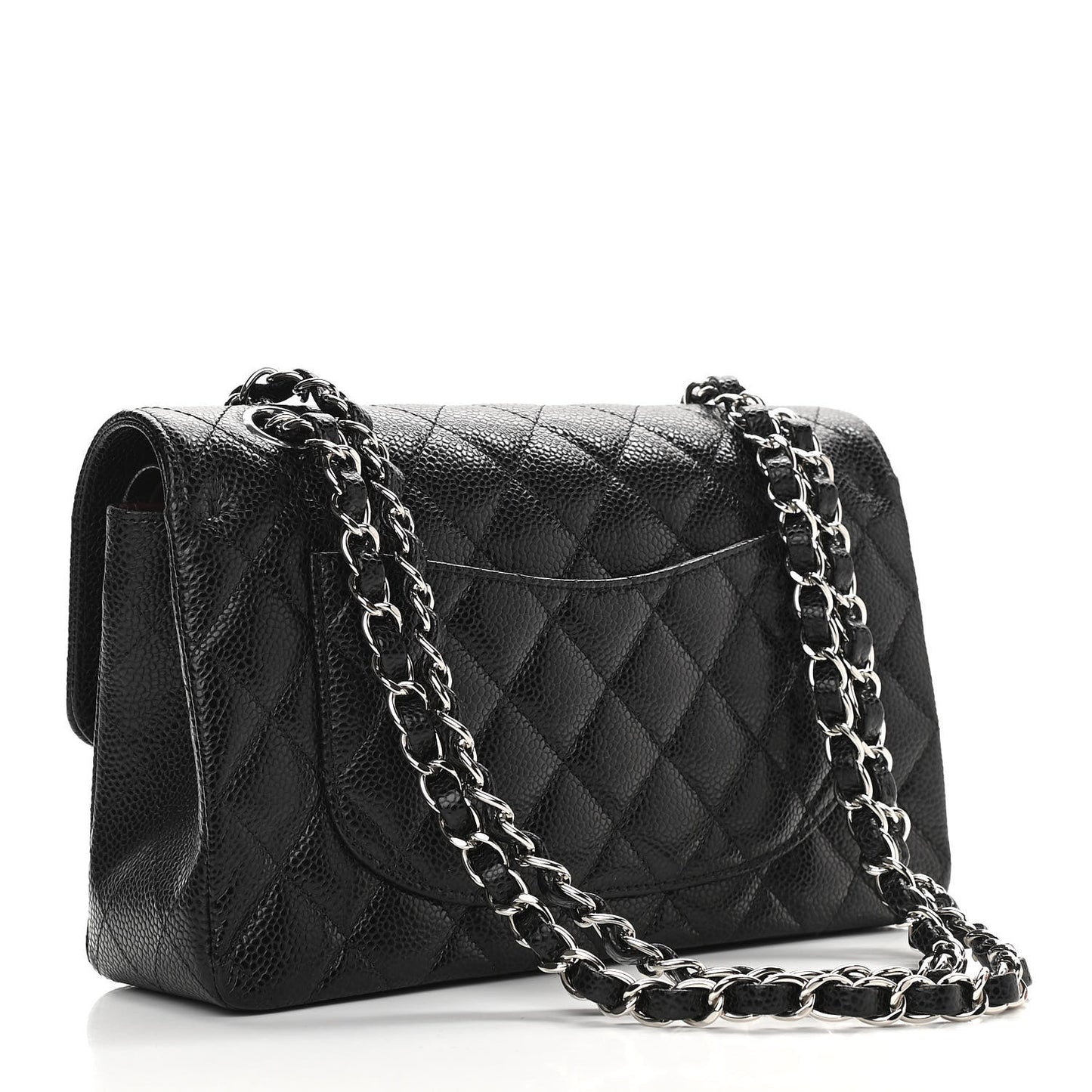 Caviar Quilted Small Double Flap Black