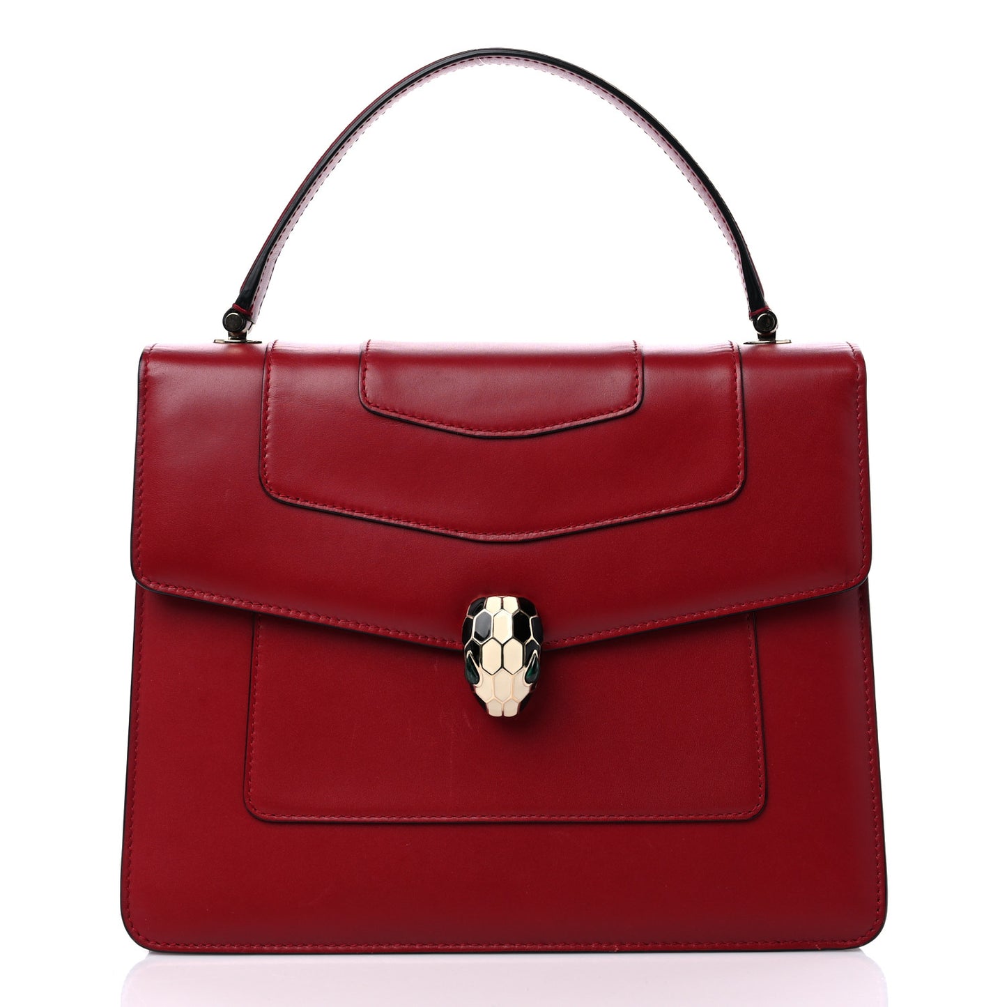 Calfskin Serpenti Forever Top Handle Red
