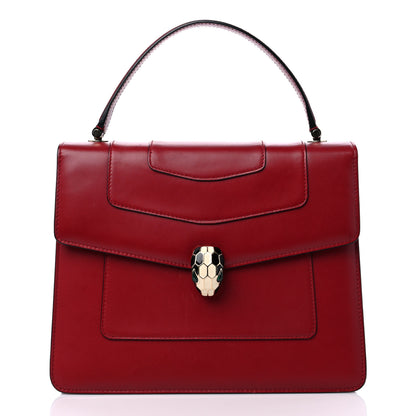 Bulgari Calfskin Serpenti Forever Top Handle Red 2 of 10