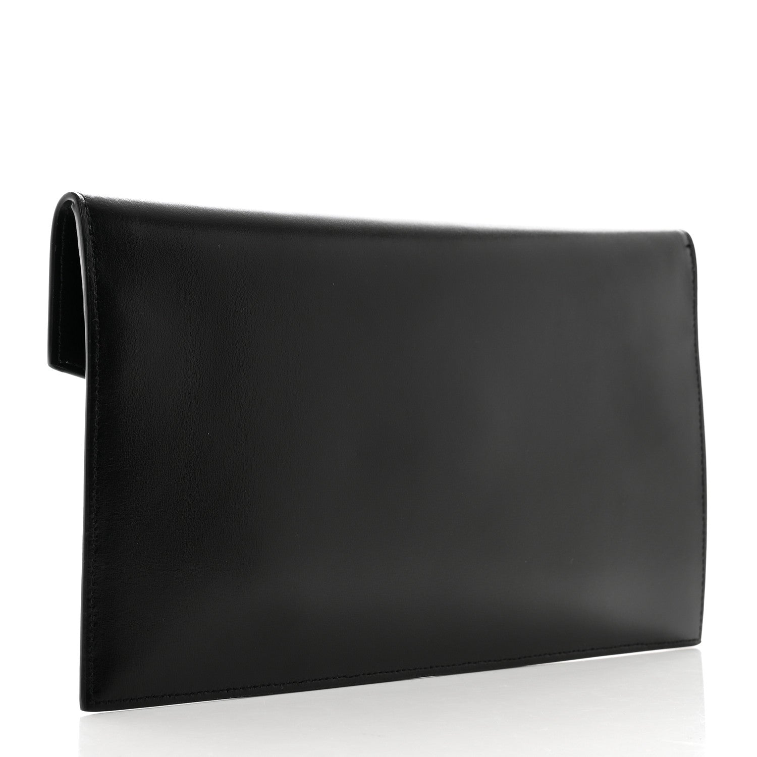Saint Laurent Smooth Shiny Calfskin Monogram Uptown Pouch Black 3 of 6
