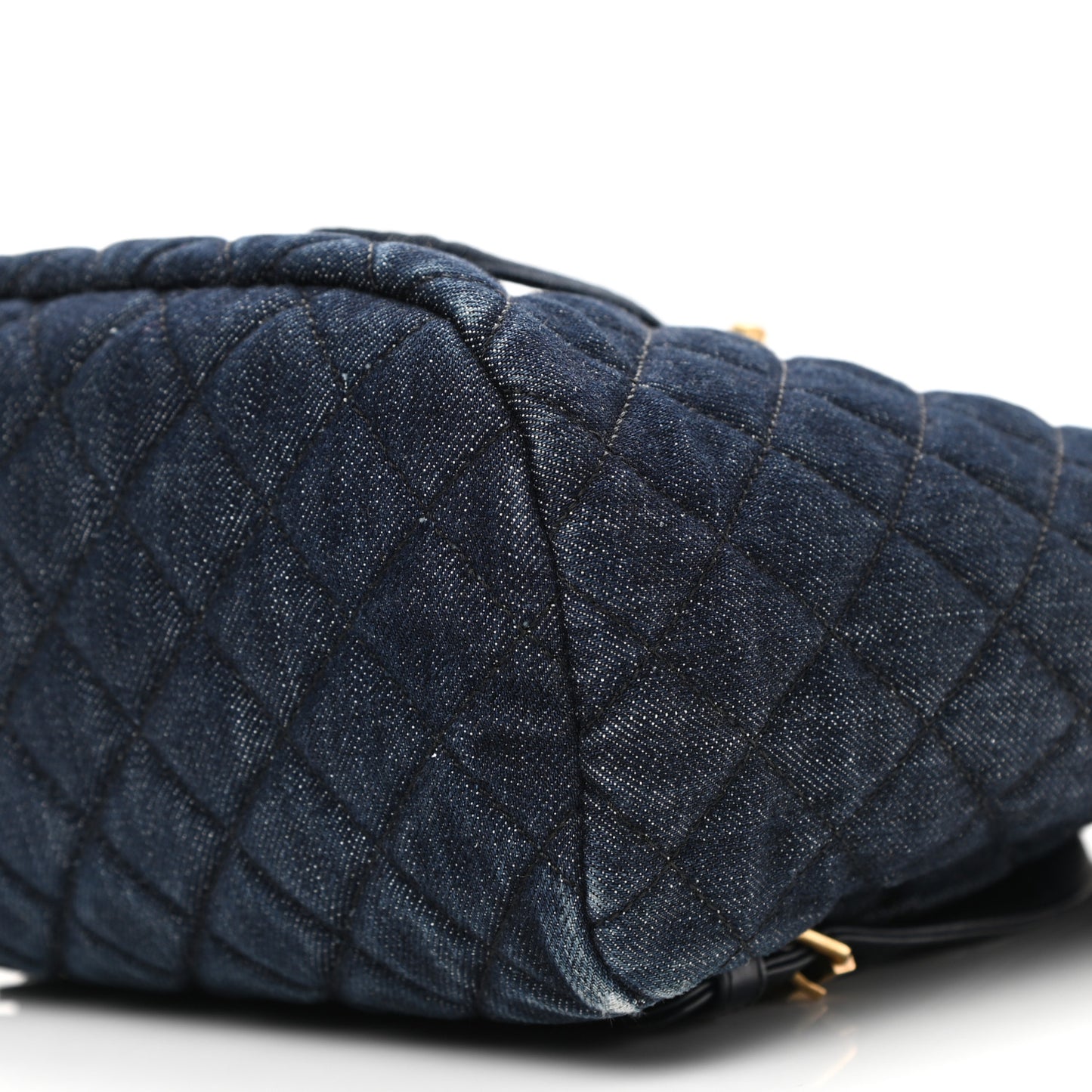 Washed Denim Quilted Small Urban Spirit Backpack Dark Blue