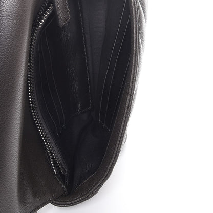 Saint Laurent Sheepskin Matelasse Chevron Monogram College Chain Wallet Coal 5 of 6