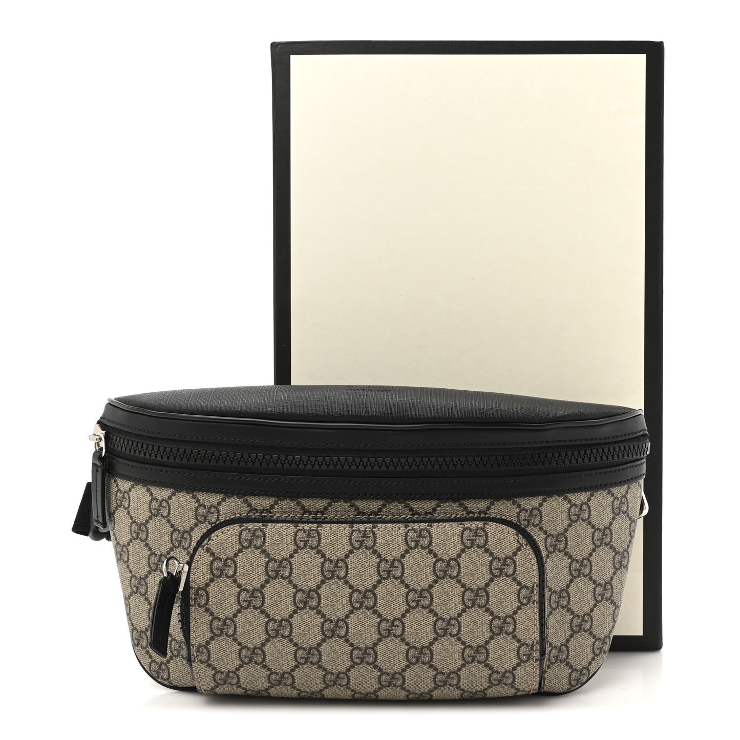 GG Supreme Monogram Large Belt Bag Beige Ebony Black