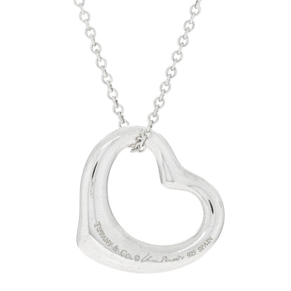 Tiffany Sterling Silver 22mm Elsa Peretti Open Heart Pendant Necklace 4 of 5