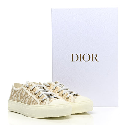Christian Dior Canvas Oblique Walk'N'Dior Low Top Sneakers 37 Gold 9 of 9