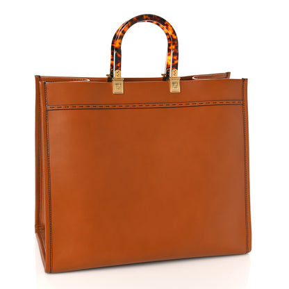 Fendi Vitello King Plexiglass Large Fendi Sunshine Shopper Tote Cuoio 3 of 8