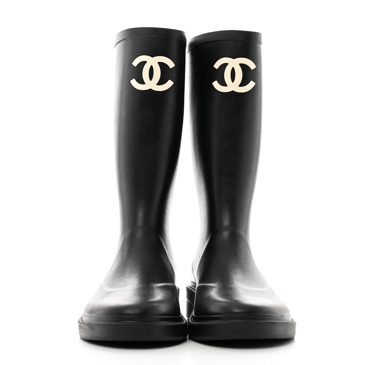 Chanel Caoutchouk CC High Boots 39 Black 2 of 9