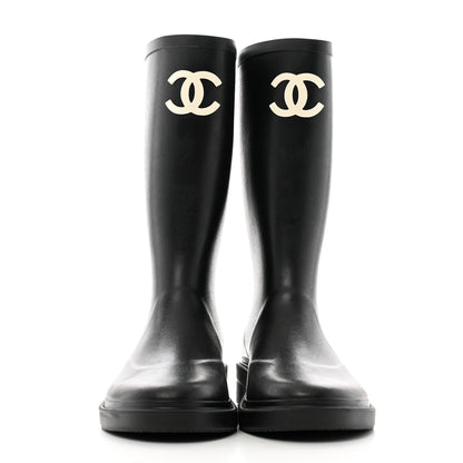 Chanel Caoutchouk CC High Boots 39 Black 2 of 9