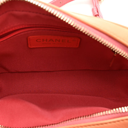 Chanel Goatskin Quilted Tri-Color In & Out Waist Bag Orange Green Pink 5 of 12