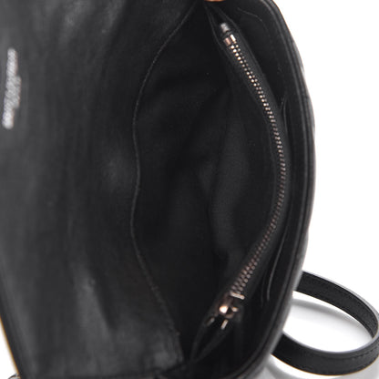 Saint Laurent Sheepskin Matelasse Chevron Monogram College Chain Wallet Black 5 of 8