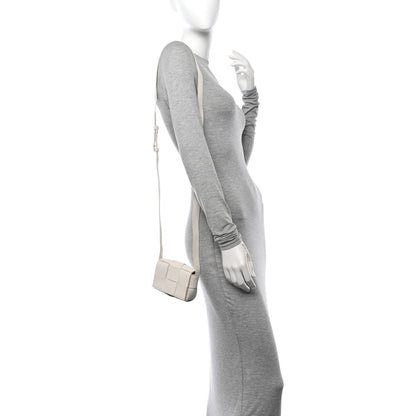 Bottega Veneta Lambskin Maxi Intrecciato Extra Mini Cassette Crossbody Bag White 2 of 13