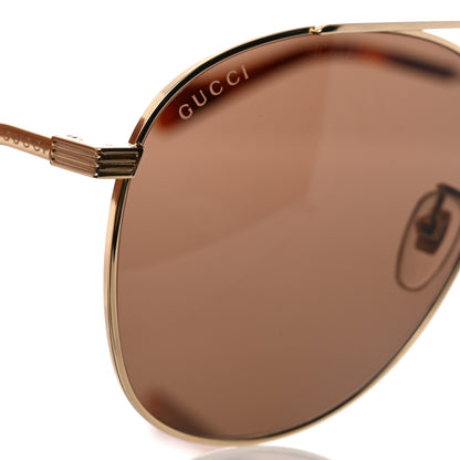 Gucci Aviator Sunglasses GG0969S Gold Brown 7 of 8