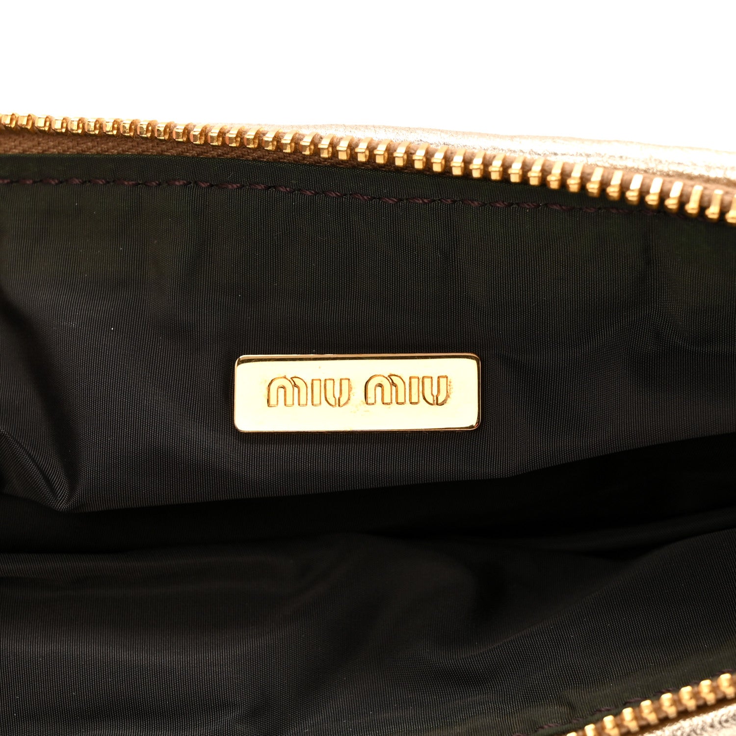 Miu Miu Metallic Nappa Plisse Long Clutch Gold 6 of 10