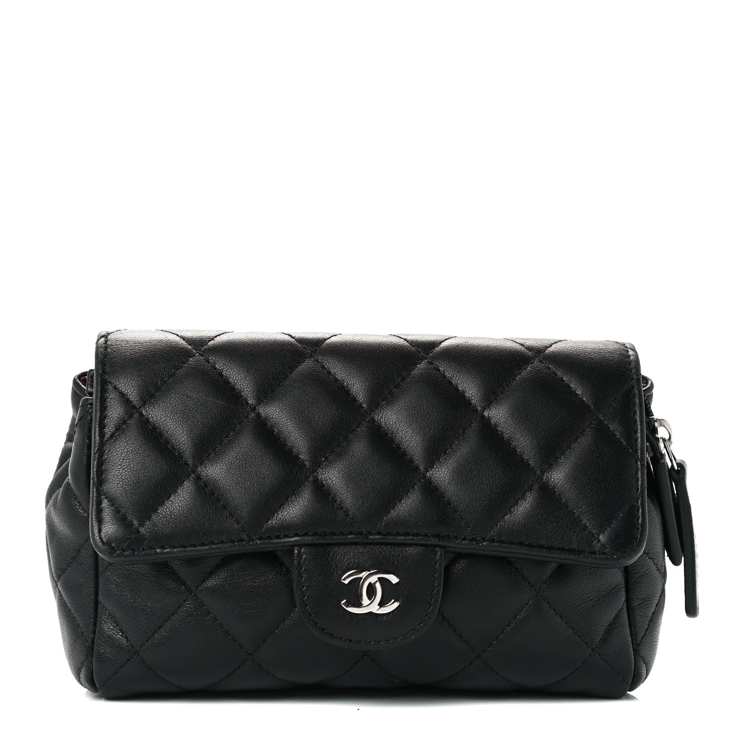 Chanel Lambskin Quilted Flap Cosmetic Case Black 1 of 12