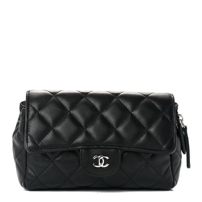 Chanel Lambskin Quilted Flap Cosmetic Case Black 1 of 12