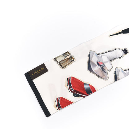 Louis Vuitton Silk Vernis Stickers Animation Stole White 2 of 5