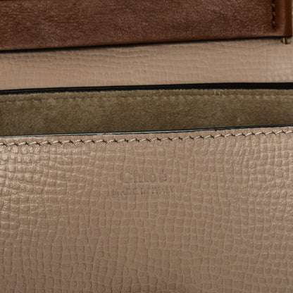 Chloe Grained Calfskin Lambskin Mini Bi-Color Drew Shoulder Bag Powder Beige Caramel 7 of 12