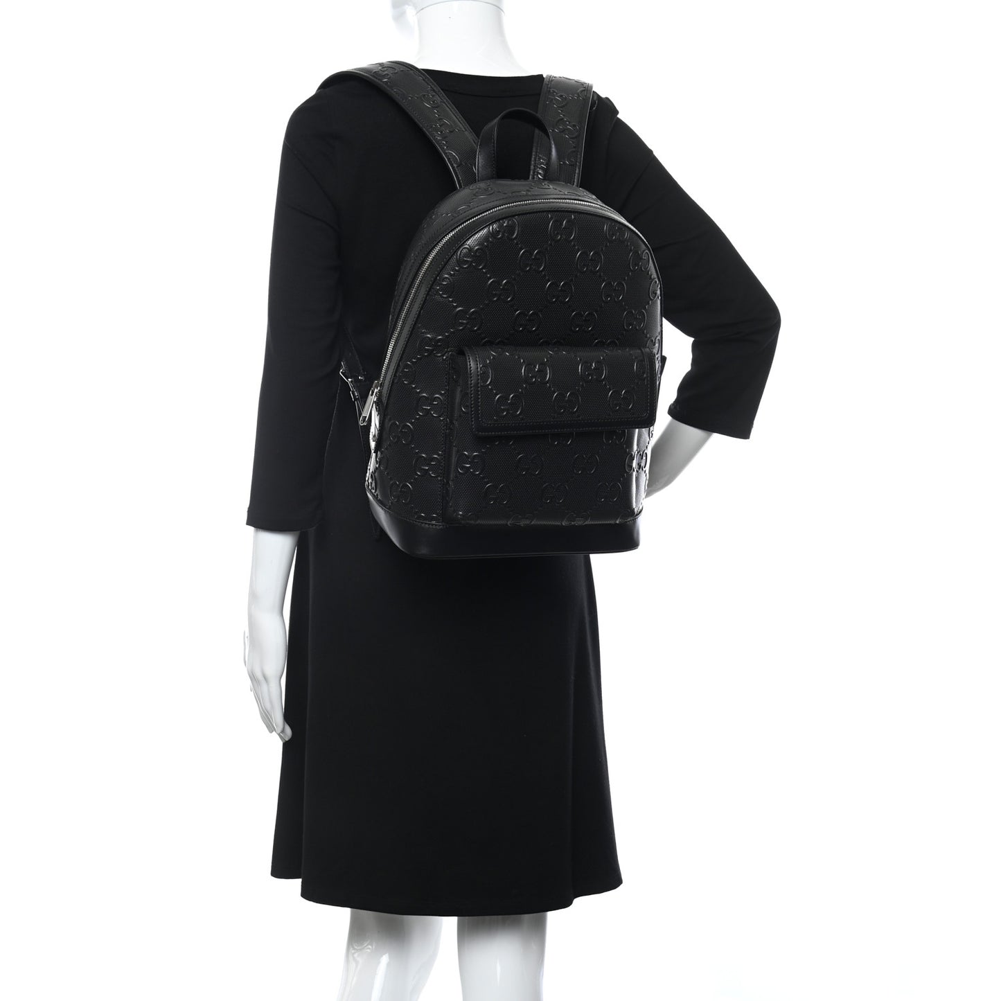 Calfskin GG Tennis Embossed Backpack Black