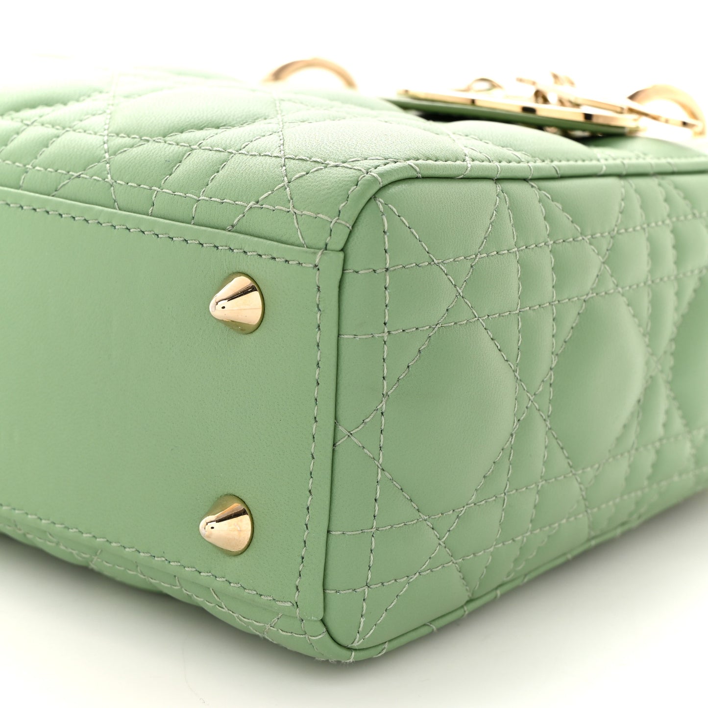 Lambskin Cannage Small My ABCDior Lady Dior Green